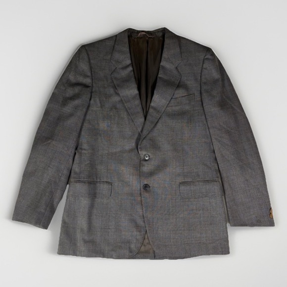 Pierre Balmain Wool Blazer Mens 52 Window Pane Plaid Suit‎ Jacket Made in Italy